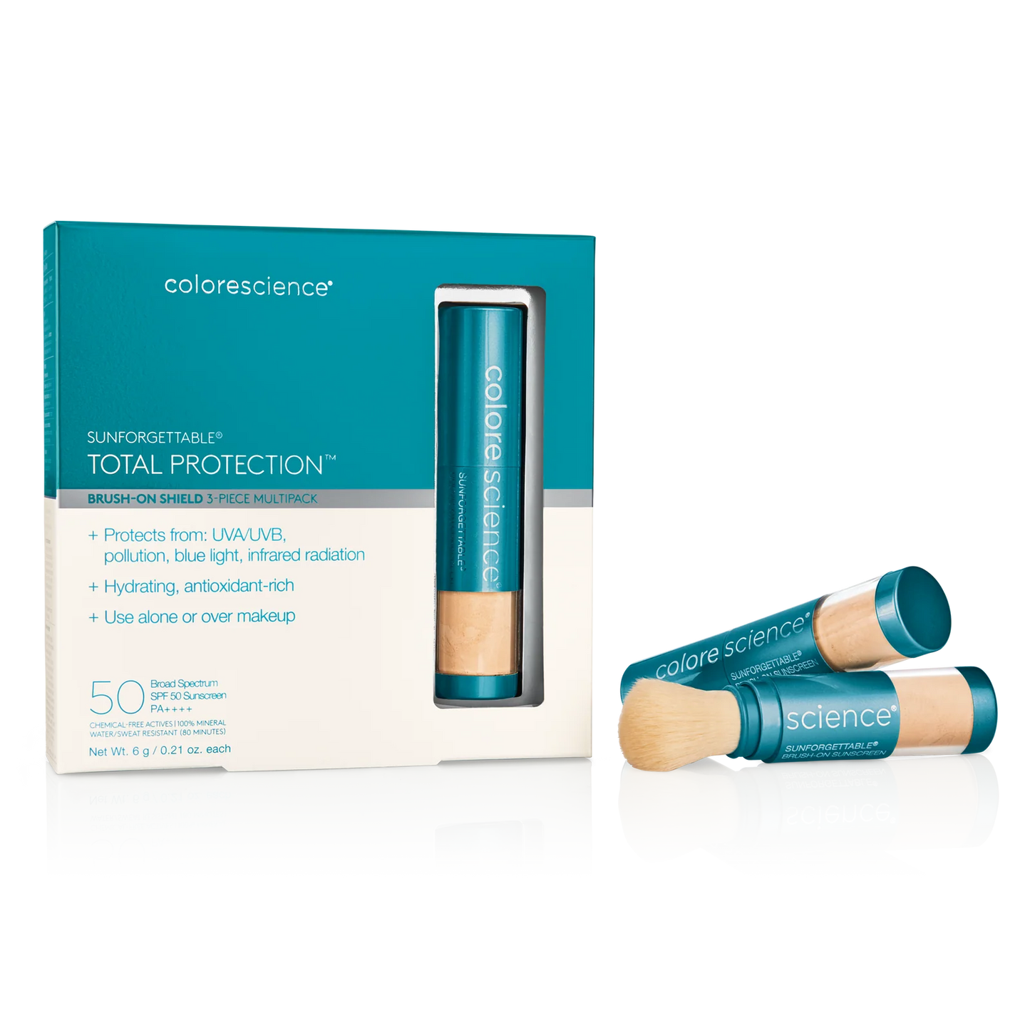 Colorescience Sunforgettable EnviroScreen Protection Multi Pack 3 Brushes SPF 50 Medium